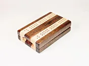 Compact Travel Cribbage – Black Walnut & Maple – 2 Player