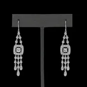 18k White Gold 1.78ctw Diamond Drop Dangle Chandelier Earrings #E30116-1