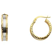 14K 2T Hollow Hoop Earrings 20x20mm.