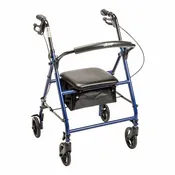4-Wheel Rollator drive™ Blue Adjustable Height / Folding Steel Frame