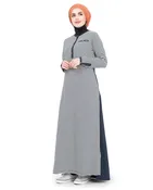 Beautiful Navy White Striped Mix Fabric Abaya or Jilbab