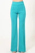 Classy Posh Teal Stretch High Waist Pants