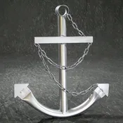 Decorative Nautical Anchor w/Chain - Silver