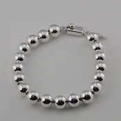 10 mm. Sterling Bead Bracelet