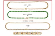 A2073 Marquise Tennis Necklace With CZ Stones 16"