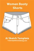 4 Women’s Shorts Sketch Templates – AI & PDF Download