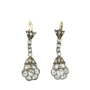 Antique Rose Cut Diamond Drop Earrings | 4.25ct Total | Circa 1900