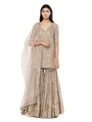 Abhinav Mishra Grey Kurta Sharara Set