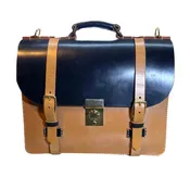 43.10 Wallace – Tan & Black Briefcase
