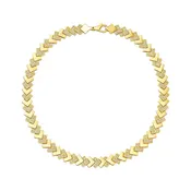 14K Yellow Gold Alternating CZ Chevron Link Bracelet - 7.5" (7.7 GRAMS)