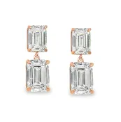 14K ROSE GOLD DIAMOND EARRINGS  #150-00608