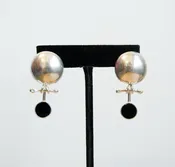 Black Onyx Door Knocker Earrings — Bottle of Bread
