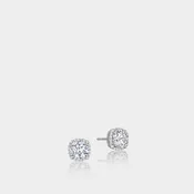 18K White Gold Round Diamond Stud Earrings