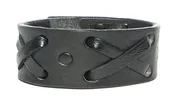1 1/4" "X" Weave Cuff / Black on Black/ 7.75"- 8" Wrist