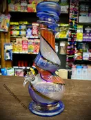 10” Bulb W/Thick Hat/Crown Soft Glass Waterpipe