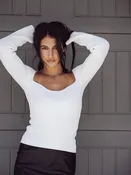 Claire Ribbed Long Sleeve Sweater Top - White SALE