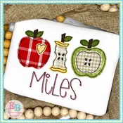 3 Apples Bean Stitch Applique