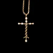 Large Gold Plated Cross Pendant with Swarovski Diamond Crystals — Discover Laminin