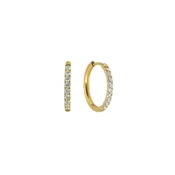 18mm Gold Diamond Hoop Earrings
