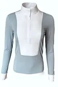 70degrees Bib Long Sleeve Show Shirt – Blue Quartz / White