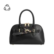 Rue Black Vegan Top Handle Bag