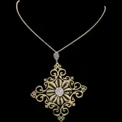 PENDENT NECKLACE WITH BLACK AND WHITE DIAMONDS