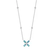 Arch Florale MM Necklace, 18k White Gold with DAVIDOR Arch Cut Aquamarines and Brilliant Diamonds