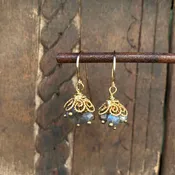 Wire Wrapped Labradorite Dangle Earrings