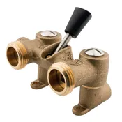 1/2" Sweat Inlet x 3/4" Hose Thread in Dual Outlet Washing Machine Shut off Valve in Brass