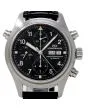 IWC  Schaffhausen 3713 Dopple Chronograph Steel Black Leather 2YRWARNTY #1833-3