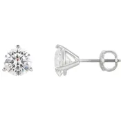 1.00ct Diamond Earring Studs in 14KT White Gold Three Prong Martini Setting