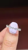 0.20ct Milgrain Beaded Oval and Square Diamond Wedding Band 14K Gold BAN113