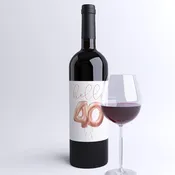 40th Birthday Wine Labels, Pack of 4