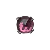 Cab Prong, White Gold + Rosecut Rhodalite — CowPok