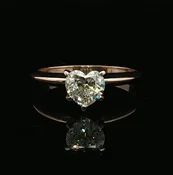 14K Yellow Gold 1ct Heart-Shaped Diamond Ring
