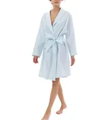 Celestine cotton flannel cashmere-soft short wrap robe — Glamour House Intimate Apparel