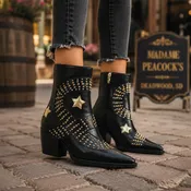 Arisa Star-Studded Western Cowgirl Boots