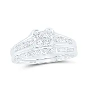 10kt Gold Ladies Princess-Cut Wedding Set 1/2 Cttw