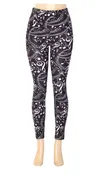 Black & White Music Notes Yoga Band Legging