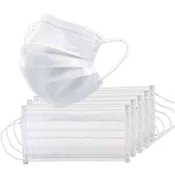 3 Ply White Disposable Masks 50/Box