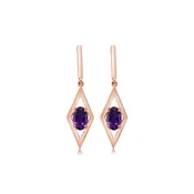 14K Rose Gold Amethyst Earrings