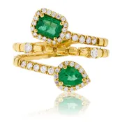 14KY Diamond & Emerald Ring