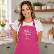 Personalized Apron Embroidered Baked With Love Design Add a Name