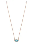 14K Rose Gold Blue Eye Diamond Necklace
