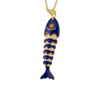 Abundant Fish Necklace - Navy Blue