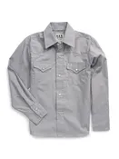 Boy's Ely Cattleman Long Sleeve Solid Gray Western Snap Shirt