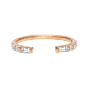 Baguette and Round Diamond Cuff Ring