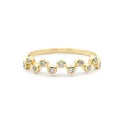 0.11 CT Diamond Staggered Ring in 14K Yellow Gold
