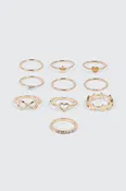 10 Ring Star Heart Set