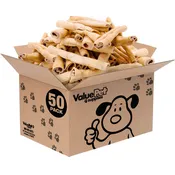 ValueBull Beef Cheek Roll Dog Chews, Jumbo 9-10 Inch, 50 Count Bulk Pack